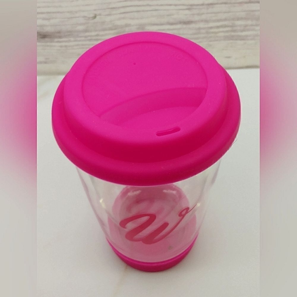 Free Barbie Neon Pink Coffee Tea Travel Mug New! - Picture 3 of 11